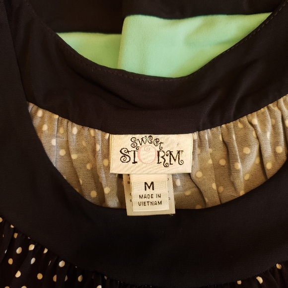 Sweet Storm polka dot sleeveless dress size Medium - Picture 3 of 7